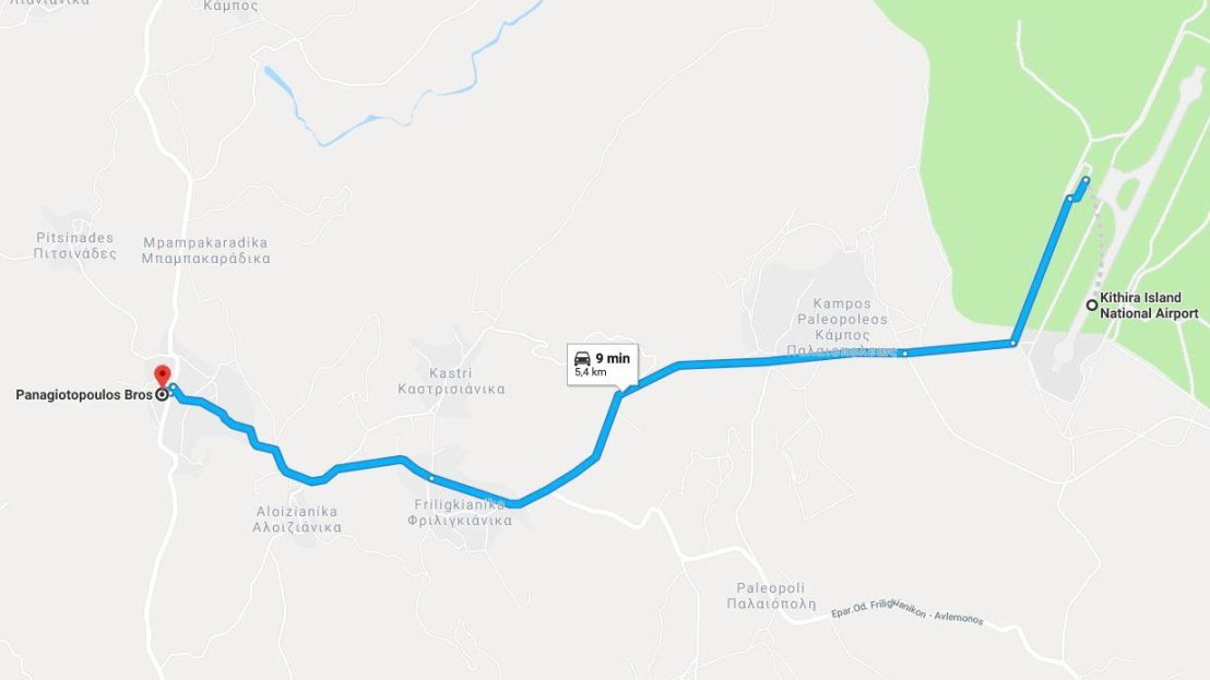 Airport to Supermarket (5.4 km)