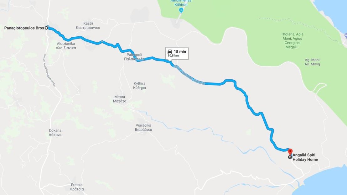 Supermarket to Angaliá Spíti (10.8 km)